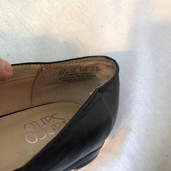 Franco Sarto Ladies 9 1/2 Black Leather Pointed Toe Slip Loafers - Picture 7 of 16